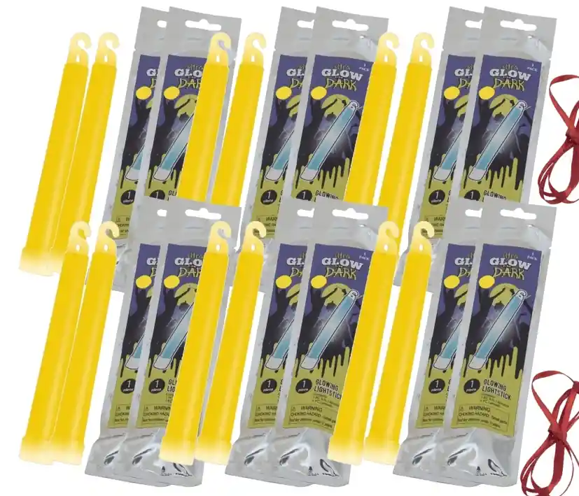 Knicklicht GELB mit Halsband --- 12-Stück Packung --- Neu Im Sortiment