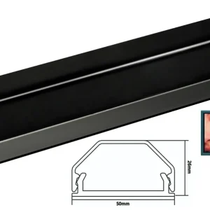 Original 110cm TV Fernseher Metall ALU Kabelkanal Black 50x26mm
