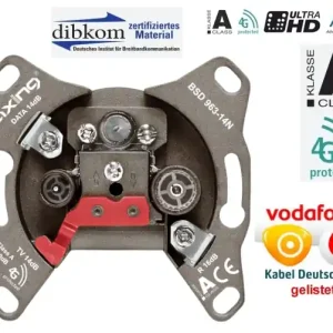 Antennendose Durchgangsdose Kabelfernseh Dose CATV Rückkanal DATA für Kabel-Deutschland Sichere Zahlung
