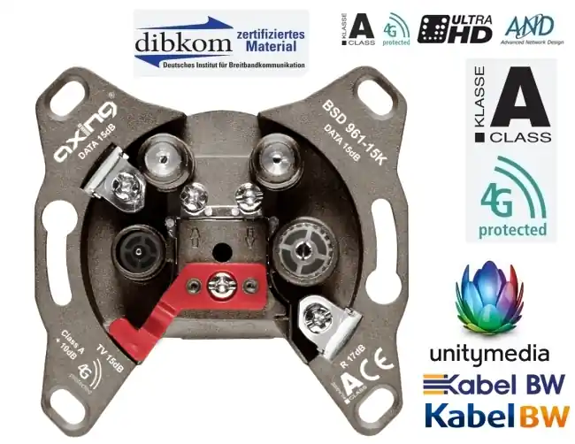 Top-Qualität Antennendose Durchgangsdose Kabelfernseh Dose CATV Rückkanal DATA für Unitymedia KabelBW