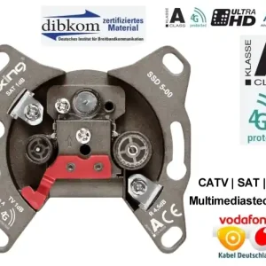 Antennendose Einzeldose SAT und Kabelfernseh Dose CATV Rückkanal DATA für Kabel-Deutschland Aktuell