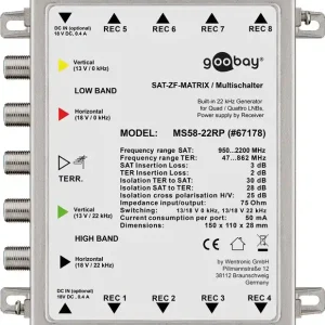 Heißes Angebot SAT Multischalter mit 5-Eingänge 8-Ausgänge SAT-Verteiler für bis zu 8-Teilnehmer von einem Satelliten