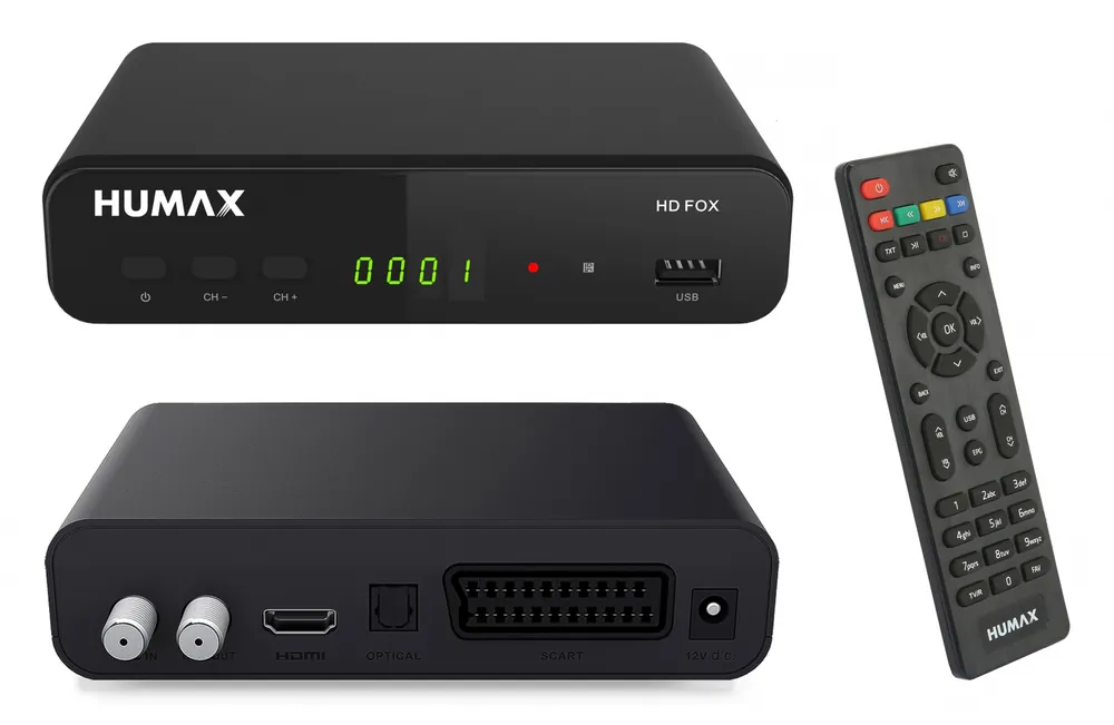 Kostenloser Versand SAT Receiver HD FOX mit PVR USB-Player HDMI Scart und Fernbedienung