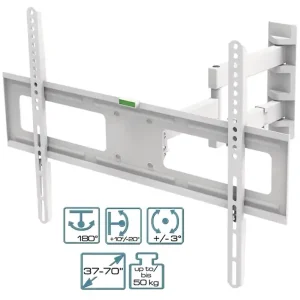 Neuheit TV Halter Gelenk Wandhalter für Fernseher 94-178cm 37-70zoll 50Kg T47cm VESA Weiss