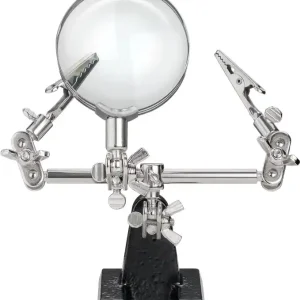 Halter Krokoklemmen und Lupe Helfende dritte Hand mit 60mm Lupe Glaslinse Kostenloser Versand