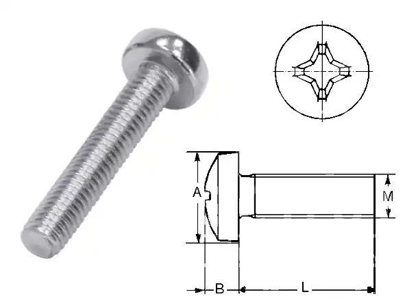 Heißes Angebot M3 Schraube M3 Linsenkopf Kreuz 8mm lang 100-Stück Pack