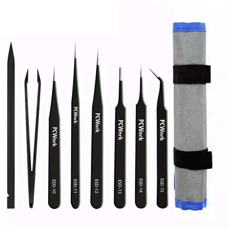 Pinzette Pinzettenset Edelstahl ESD-sicher 8-teilig Bauteilgreifer Kleinteilgreifer Limited Edition
