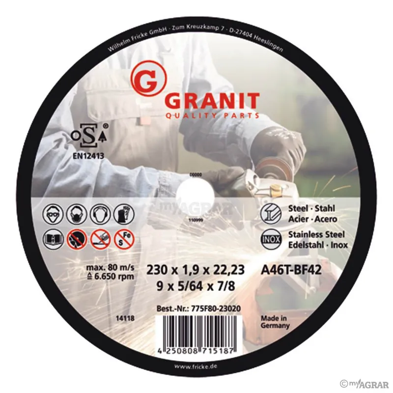Markenprodukt GRANIT Trennscheibe Stahl dünn, Ø 125mm