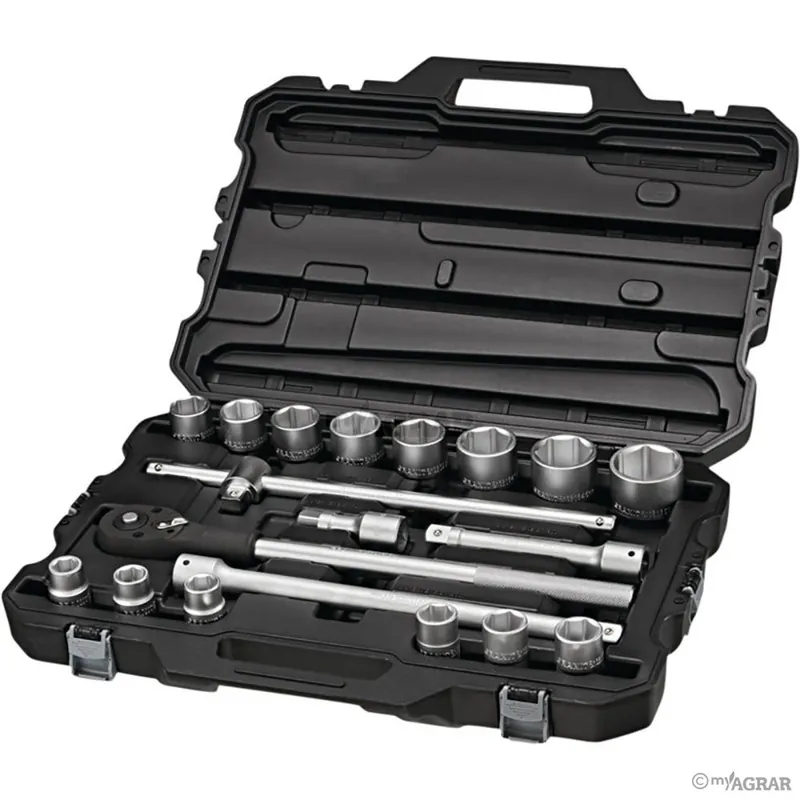 Exklusiv GRANIT BLACK EDITION 3/4″ Steckschlüssel-Satz 19-teilig