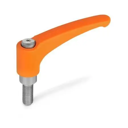 VERSTELLB.KLEMMHEBEL, EDELSTAHL, ORANGE von Otto Ganter Herstellernummer: 602.1-63-M8-16-OS Neue Kollektion