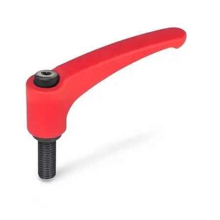 VERST.KLEMMHEBEL M.SCHRAUBE, ROT-STRUKTURMATT von Otto Ganter Herstellernummer: 602-63-M6-20-RS Top-Angebot
