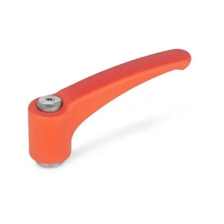 Sonderaktion ELESA-KLEMMHEBEL, EDELSTAHL, ORANGE von Otto Ganter Herstellernummer: 604.1-95-M10-OR