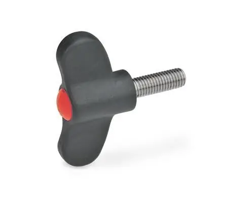 ELESA-FLÜGELSCHRAUBE, EDELSTAHL, KAPPE ROT von Otto Ganter Herstellernummer: 633.1-48-M8-40-DRT Limited Edition