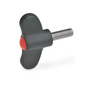 Versand Am Gleichen Tag ELESA-FLÜGELSCHRAUBE, EDELSTAHL, KAPPE ROT von Otto Ganter Herstellernummer: 633.1-55-M8-20-DRT