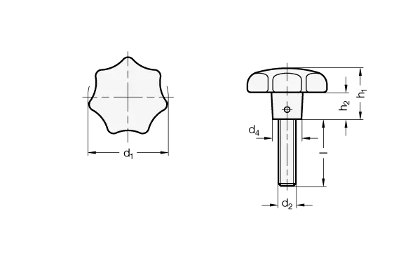 STERNGRIFFSCHRAUBE, ALU-GRIFF, EDELSTAHL-SCHRAUBE von Otto Ganter Herstellernummer: 6336.5-AP-63-M12-30 Saisonangebot