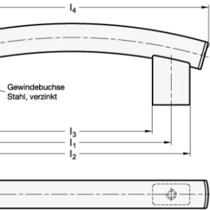 Top-Angebot EDELSTAHL-ROHRBOGENGRIFF, GESCHLIFFEN von Otto Ganter Herstellernummer: 666.4-30-M6-500-NG