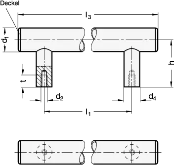 Zertifiziert EDELSTAHL-ROHRGRIFF, DECKEL EDELSTAHL von Otto Ganter Herstellernummer: 666.5-30-M8-250-E