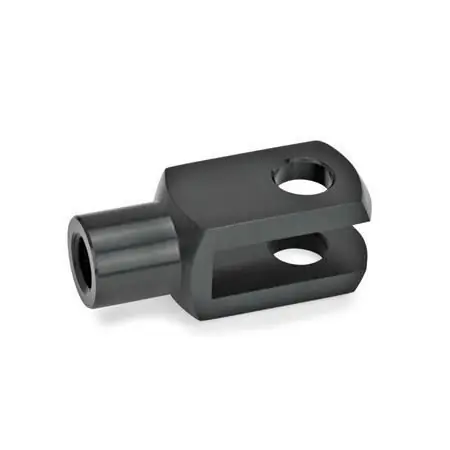 Solange Der Vorrat Reicht ALUMINIUM-GABELKOPF, SCHWARZ ELOXIERT von Otto Ganter Herstellernummer: 71752-4-8-M4-AL