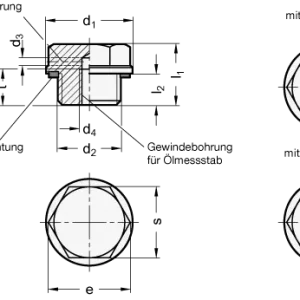 VERSCHLUSSSCHRAUBE MIT EINFÜLLSYMBOL von Otto Ganter Herstellernummer: 741-32-G3/4-ES-1 Limited Edition