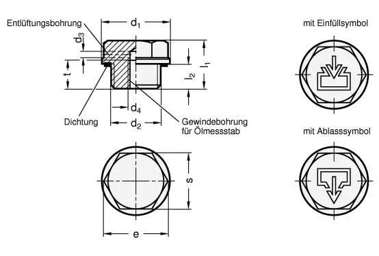 Neue Ware VERSCHLUSSSCHRAUBE MIT ENTLÜFTUNGSBOHRUNG, SCHWARZ von Otto Ganter Herstellernummer: 741-32-M26X1,5-OSS-2