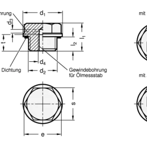 Zertifiziert VERSCHLUSSSCHRAUBE MIT EINFÜLLSYMBOL von Otto Ganter Herstellernummer: 742-40-M33X1,5-ES-1