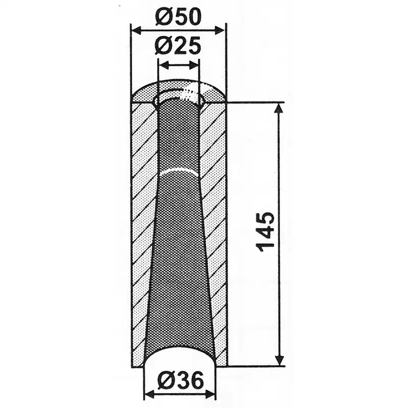 Einschweißbuchse 145x50 mm Handgefertigt