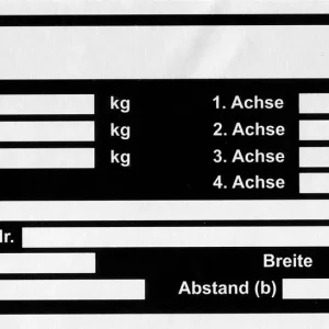 Typenschild-Klebefolie für 4-achsige Fahrzeuge Billig