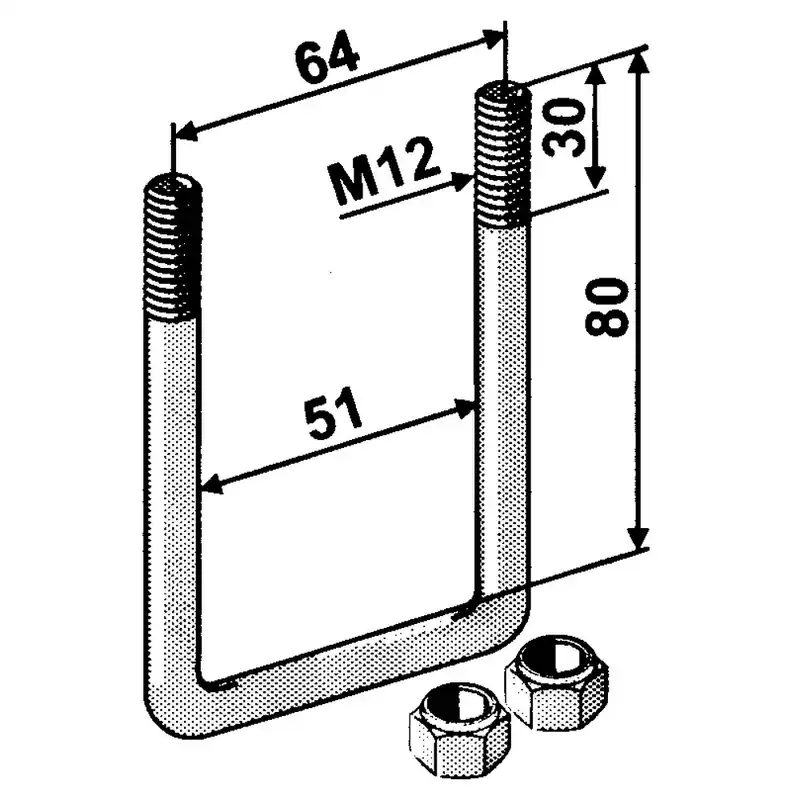 Bügelschraube M12x1,75, R50x50 Neuheit