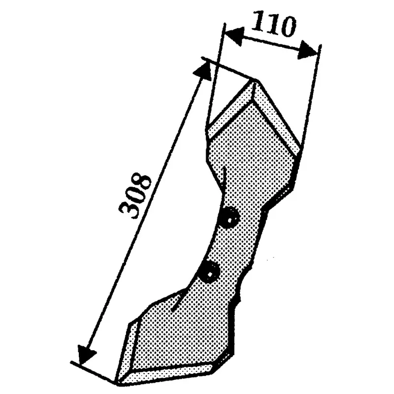 Weltweiter Versand Doppelherzschar 110 mm, Stärke 8 mm, Lochabstand 45 mm, anstelle Kongskilde, Kverneland und System David