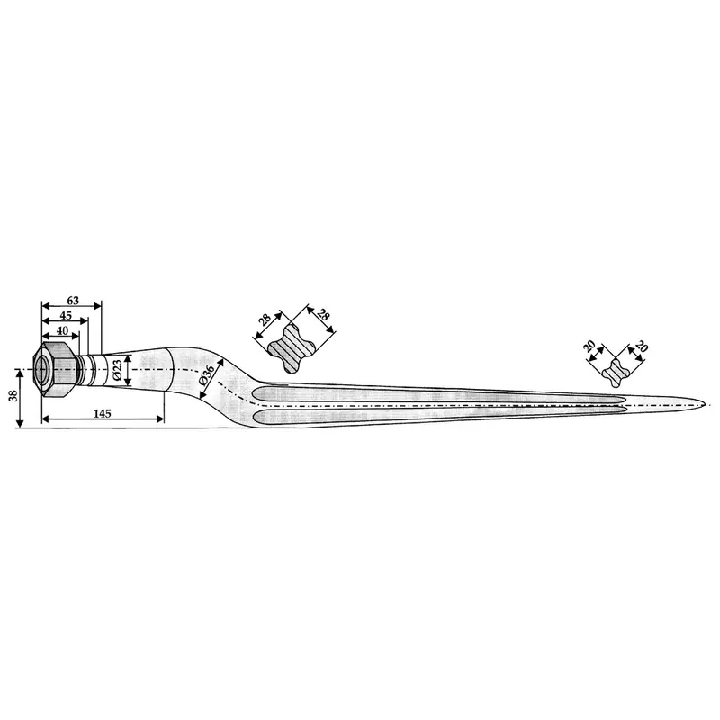 Preisknaller SHW Silozinke 810mm passend zu Weidemann, Sternprofil