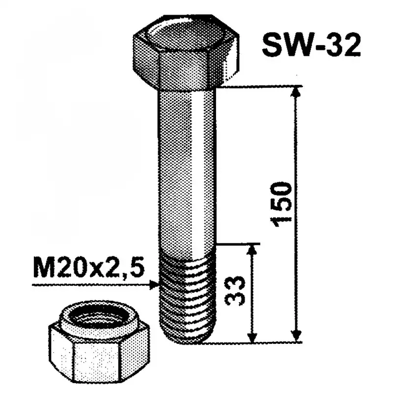 Sonderangebot Schraube M20x2,5x150 mm, 10.9