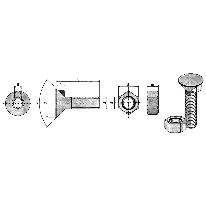 Anlageschraube M16x80 mit 1 Nase DIN 604 Mega-Angebot