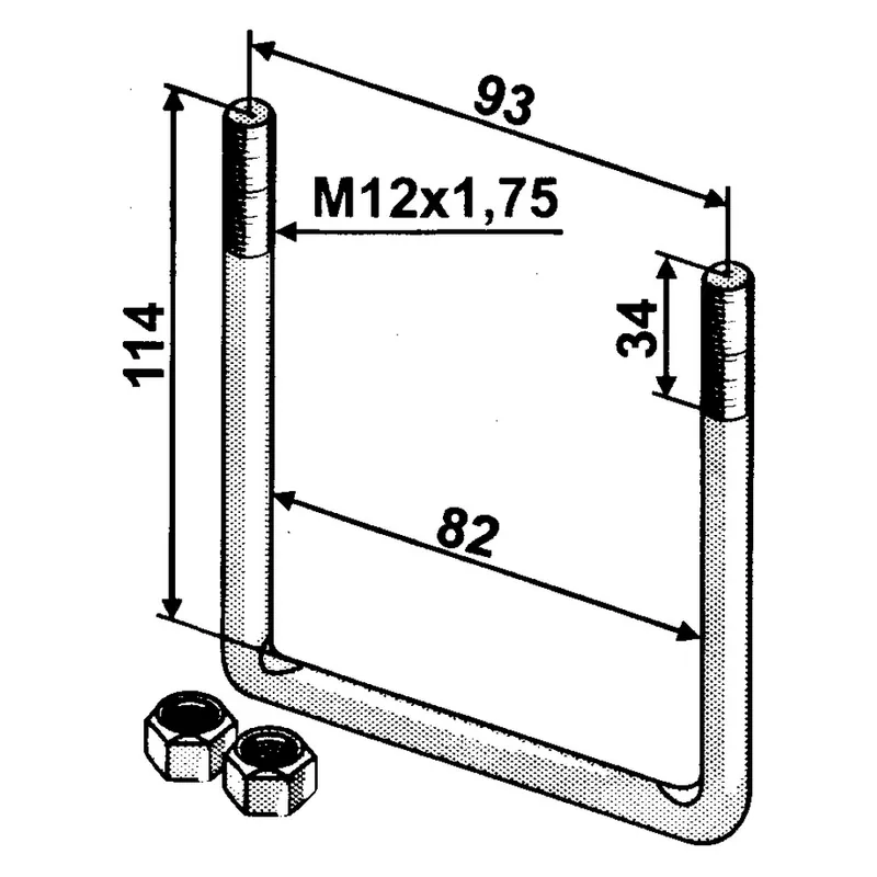 Bügelschraube M12x1,75, R80x80 Top-Seller