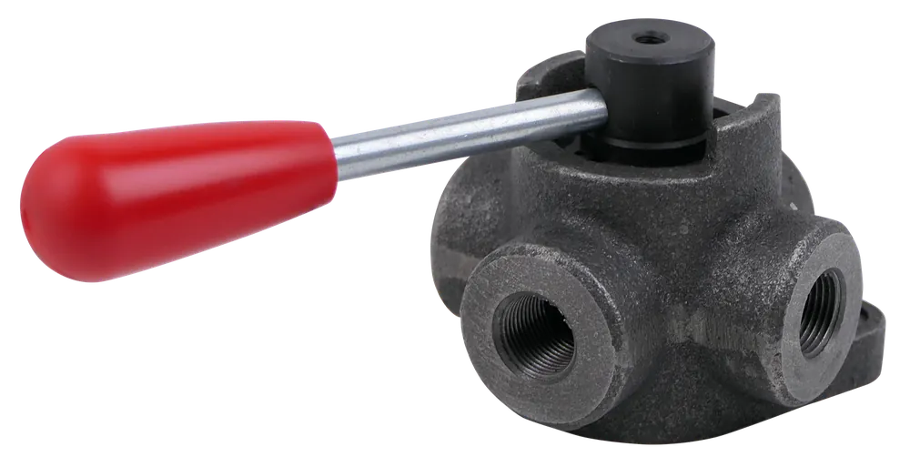 Kostenloser Rückversand 4/3-Wegeventil mechanisch umschaltbar, Mittelstellung geschlossen, für Rohrleitungseinbau
