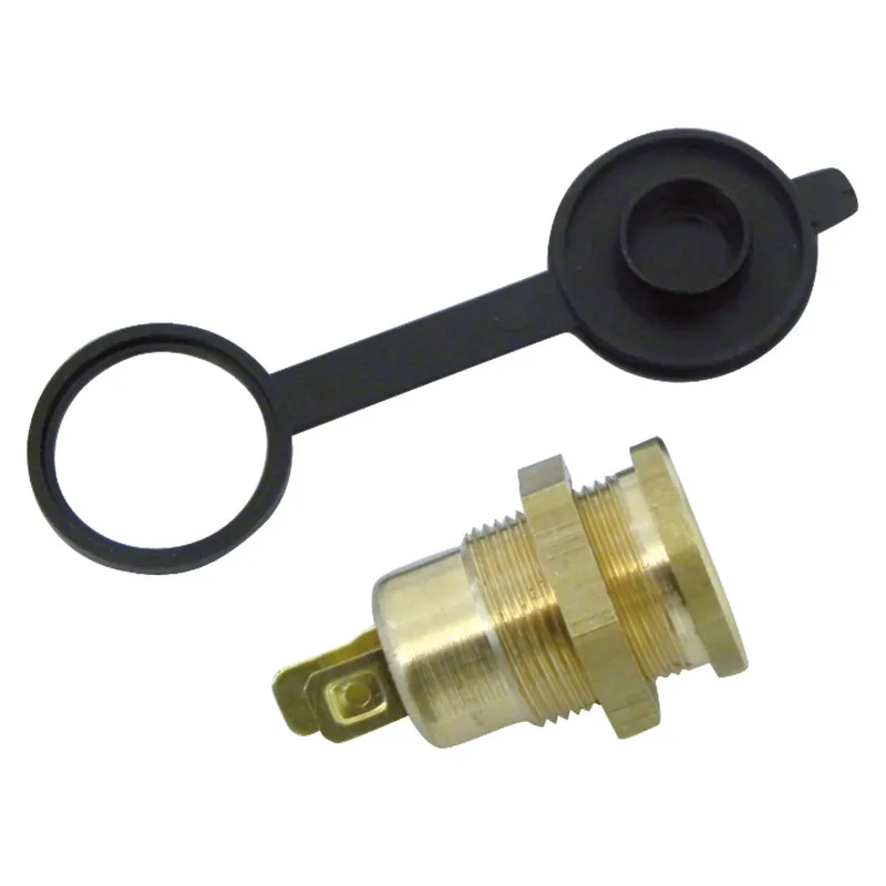 Original Einbausteckdose 12 V mit Deckel - Alu