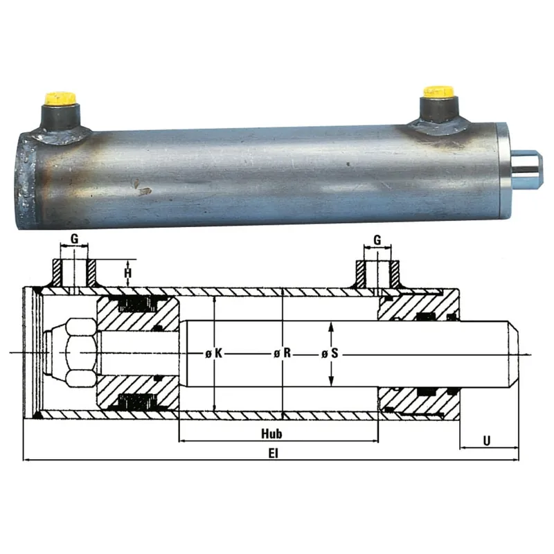 Hydraulikzylinder Kolben-Ø K= 60 mm, Kolbenstange-Ø S = 40 mm Neuheit