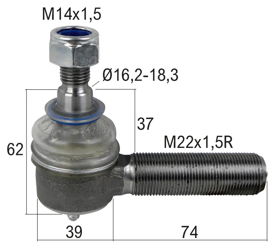 Kugelgelenk M22x1,5 re Garantierte Lieferung