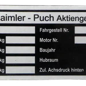 Typenschild zu Steyr Billig