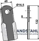 Markenware Gerades Messer 132x40mm