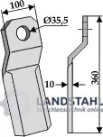 Markenware Mulchmesser 360x100mm
