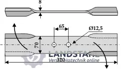 Zertifiziert Mähermesser 320mm - rechts