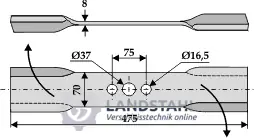 Preisreduziert Mähermesser 475mm - rechts