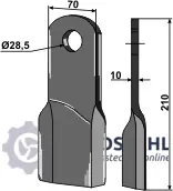 Begrenztes Angebot Gedrehtes Messer 210x70mm