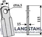 Exklusiv Gerades Messer 115x40mm