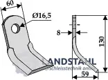 Y-Messer 130x60mm Echt