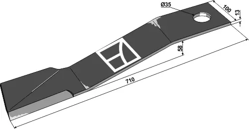 Mähermesser 710mm - links Direkt Vom Hersteller