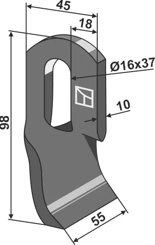 Jetzt Bestellen Gedrehtes Messer 98x45mm