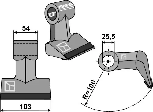 Expressversand Hammerschlegel 103x54mm - PTA Beschichtung