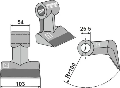 Hammerschlegel mit Aufschweißung 103x54mm Versand Am Gleichen Tag