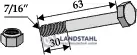 Billig Schraube mit Sicherungsmutter - 7/16''UNF